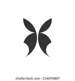 butterfly logo simple modern black abstract moth wings for business icon design idea