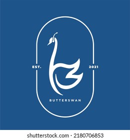 butterfly logo, swan logo for boutique or fashion