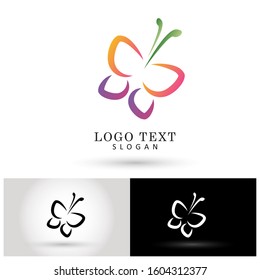 Butterfly Logo. Symbol & Icon Vector Template.