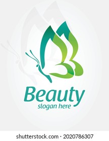 Logotipo de mariposa o vector de símbolos
