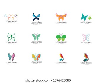 Butterfly logo and symbol Vector design