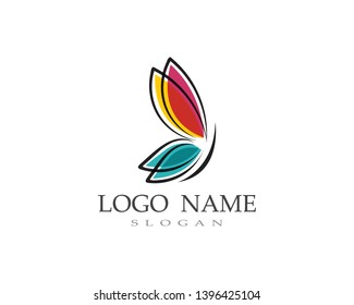  Butterfly logo and symbol Vector design