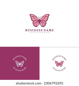 Butterfly logo template, Creative butterfly logo design vector