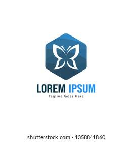 Butterfly logo template design. Minimalist Butterfly logo with modern frame vector design