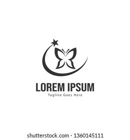 Butterfly logo template design. Minimalist Butterfly logo with modern frame vector design