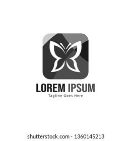 Butterfly logo template design. Minimalist Butterfly logo with modern frame vector design