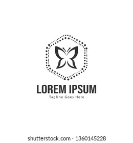 Butterfly logo template design. Minimalist Butterfly logo with modern frame vector design