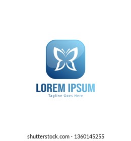 Butterfly logo template design. Minimalist Butterfly logo with modern frame vector design
