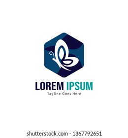 Butterfly logo template design. Minimalist Butterfly logo with modern frame vector design