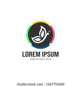 Butterfly logo template design. Minimalist Butterfly logo with modern frame vector design