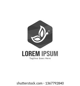 Butterfly logo template design. Minimalist Butterfly logo with modern frame vector design