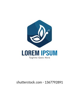 Butterfly logo template design. Minimalist Butterfly logo with modern frame vector design
