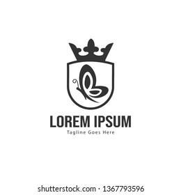 Butterfly logo template design. Minimalist Butterfly logo with modern frame vector design