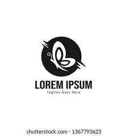 Butterfly logo template design. Minimalist Butterfly logo with modern frame vector design