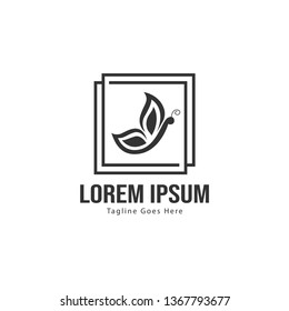 Butterfly logo template design. Minimalist Butterfly logo with modern frame vector design