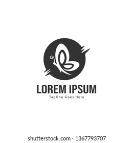 Butterfly logo template design. Minimalist Butterfly logo with modern frame vector design