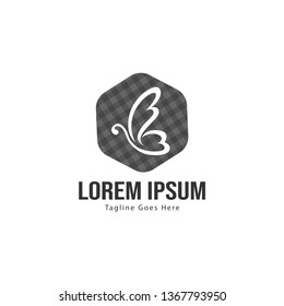 Butterfly logo template design. Minimalist Butterfly logo with modern frame vector design