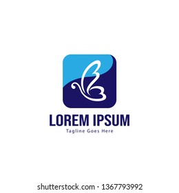 Butterfly logo template design. Minimalist Butterfly logo with modern frame vector design