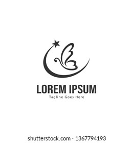Butterfly logo template design. Minimalist Butterfly logo with modern frame vector design