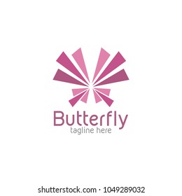 Butterfly logo template design. Vector illustration.