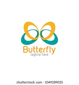 Butterfly logo template design. Vector illustration.