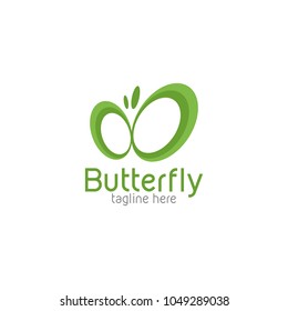 Butterfly logo template design. Vector illustration.
