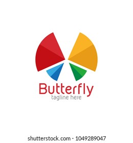 Butterfly logo template design. Vector illustration.