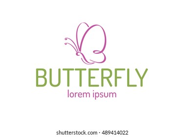 butterfly logo template isolated on white background