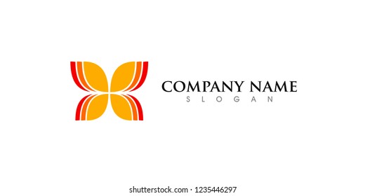 Butterfly Logo Template simple vector 