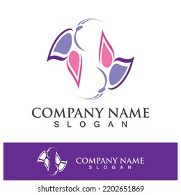 Butterfly logo template symbol vector icon design