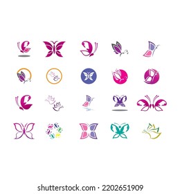 Símbolo del símbolo del logotipo de la mariposa icono del vector