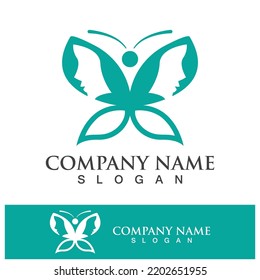 Símbolo del símbolo del logotipo de la mariposa icono del vector