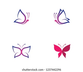 Butterfly logo template vector icon illustration