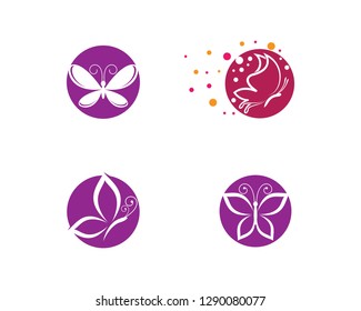 Butterfly logo template vector icon illustration