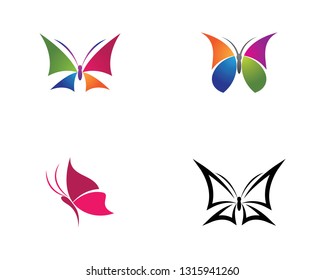 Butterfly logo template vector icon illustration