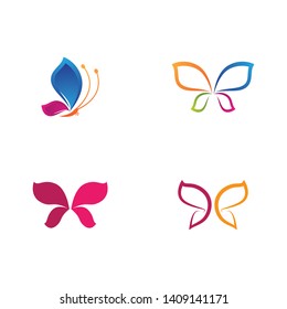 Butterfly logo template vector icon illustration