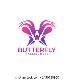 Butterfly Logo Template Vector Icon Illustration