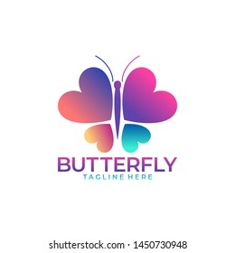 Butterfly Logo Template Vector Icon Illustration