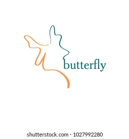 Butterfly logo template. Vector illustration.
