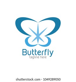 Butterfly logo template. Vector illustration.