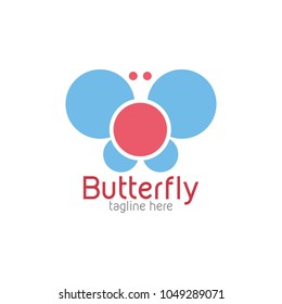 Butterfly logo template. Vector illustration.
