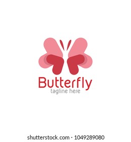 Butterfly logo template. Vector illustration.