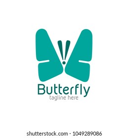 Butterfly logo template. Vector illustration.