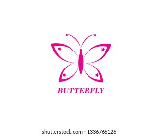 Butterfly logo template. Vector illustration. - Vector
