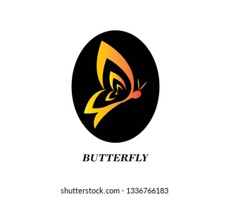 Butterfly logo template. Vector illustration. - Vector
