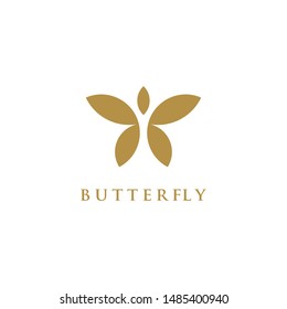 Butterfly logo template. Vector illustration.