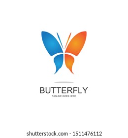 butterfly logo template vector illustration
