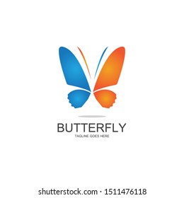 butterfly logo template vector illustration