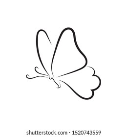 One Single Line Drawing Beautiful Butterfly Stock Vector (Royalty Free ...