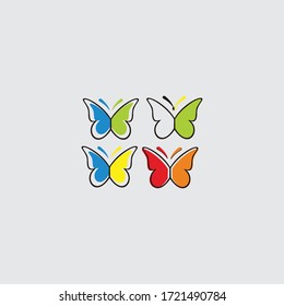 Butterfly logo template. Vector illustration.